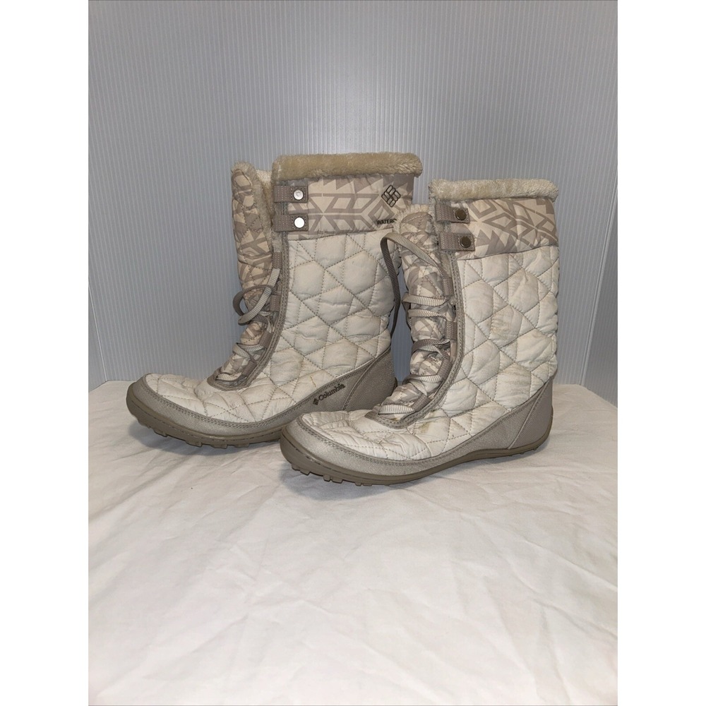 Columbia minx mid ll Stone cream‎ quilted winter boot women's size 8.5